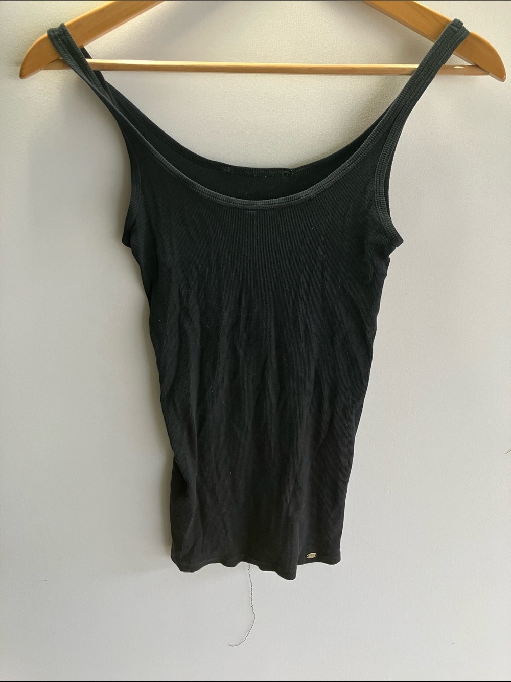 AIX Black Ribbed Tank Top - Women's Casual Scoop Neck